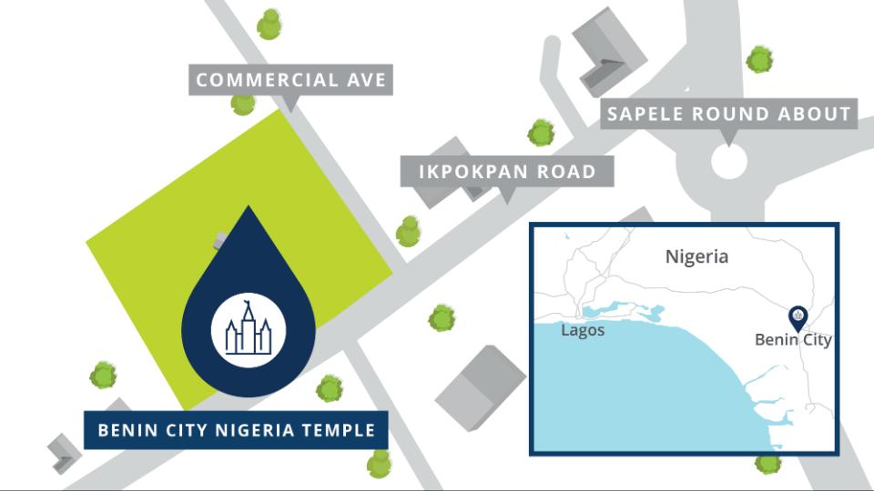 Benin-City-Temple-Map